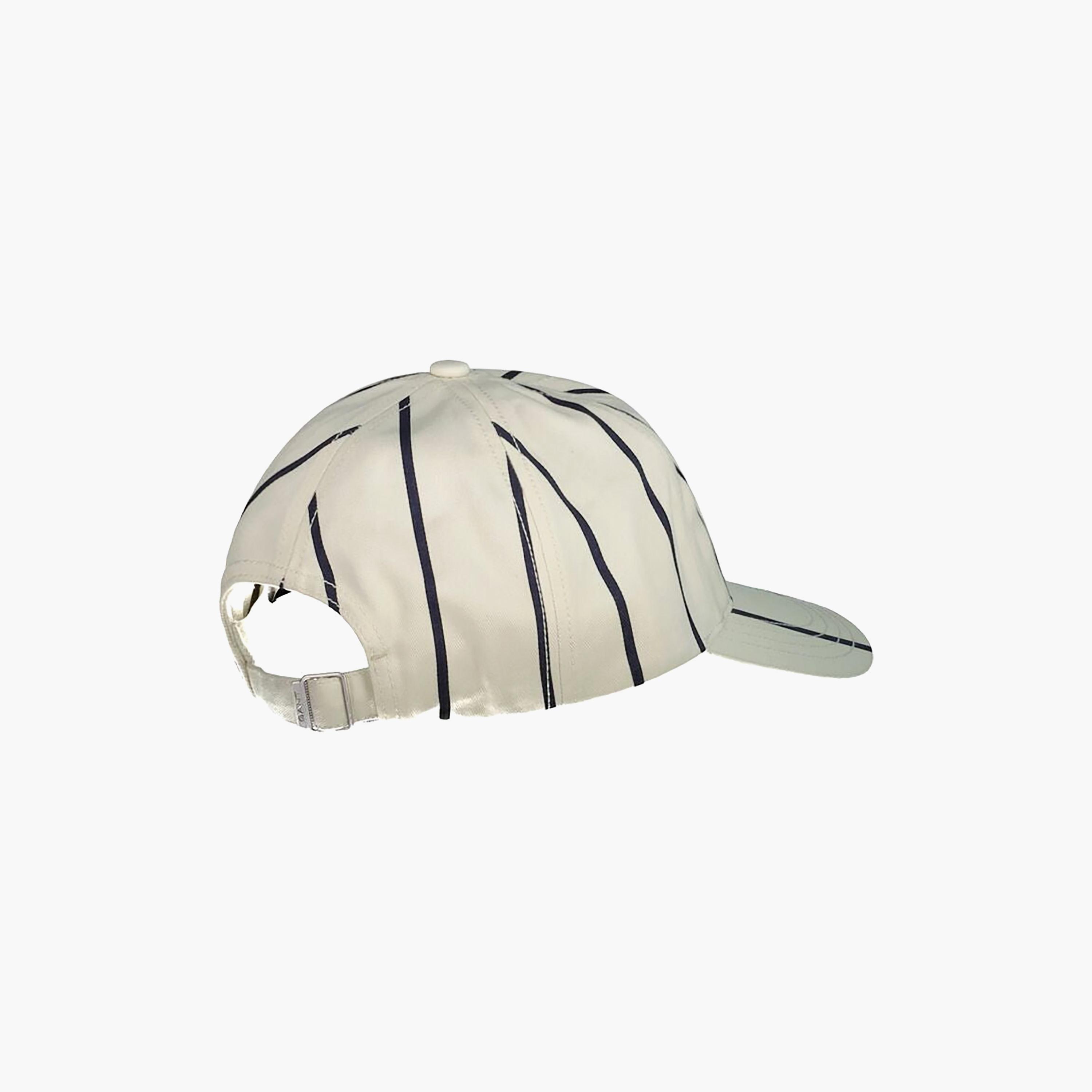 قبعة بيسبول قطنية مخططة ونص G | 4900088-غان-women-clothingaccessories-capsandhats-image-2
