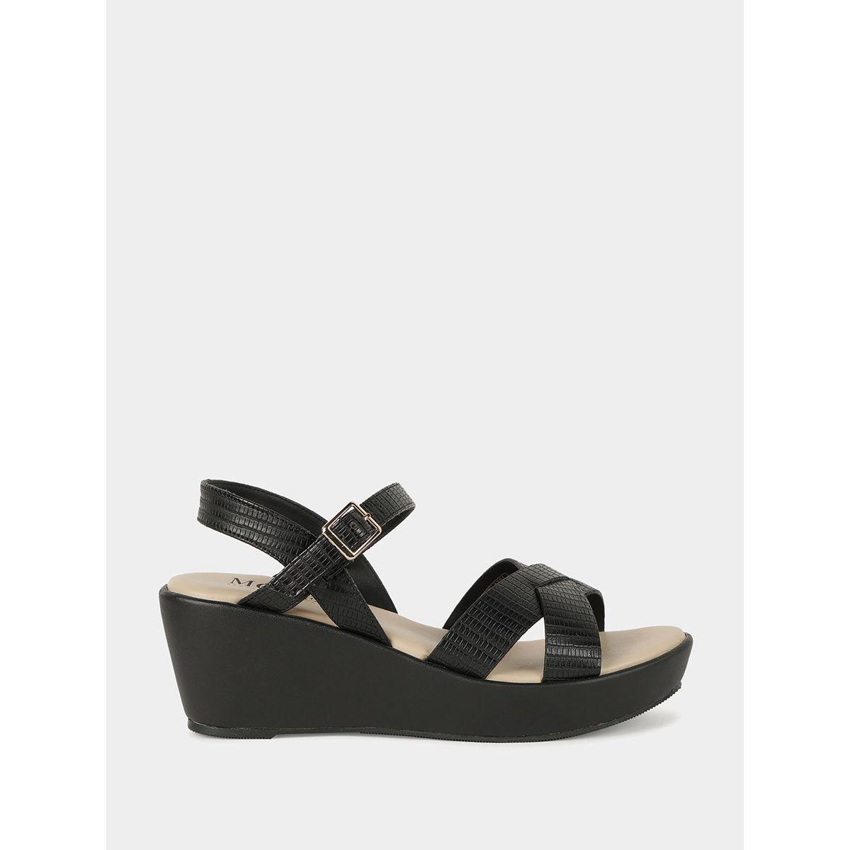 Animal Textured Ankle Strap Sandals-women-shoes-sandals-flats-image-1