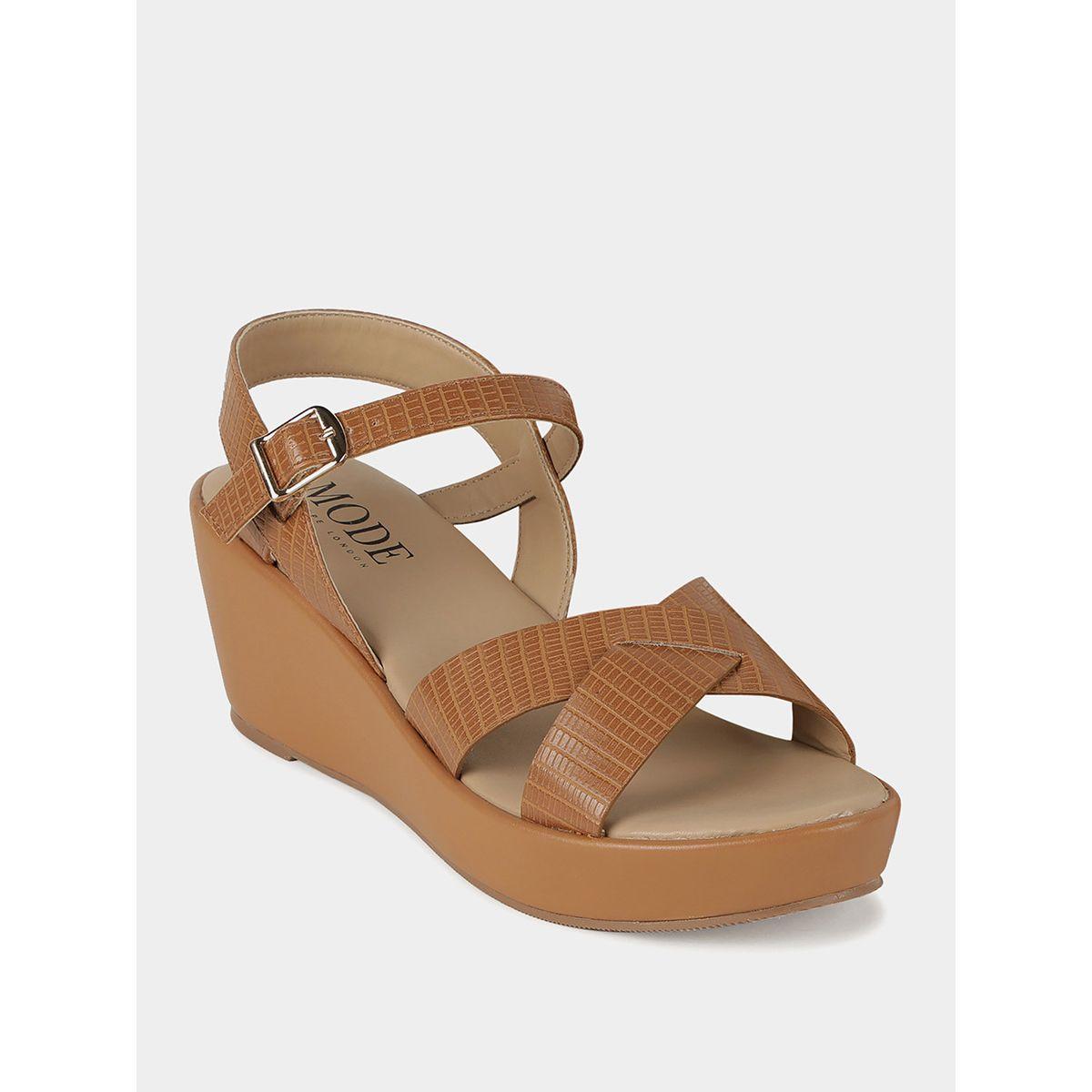 Animal Textured Ankle Strap Sandals-women-shoes-sandals-flats-image-2