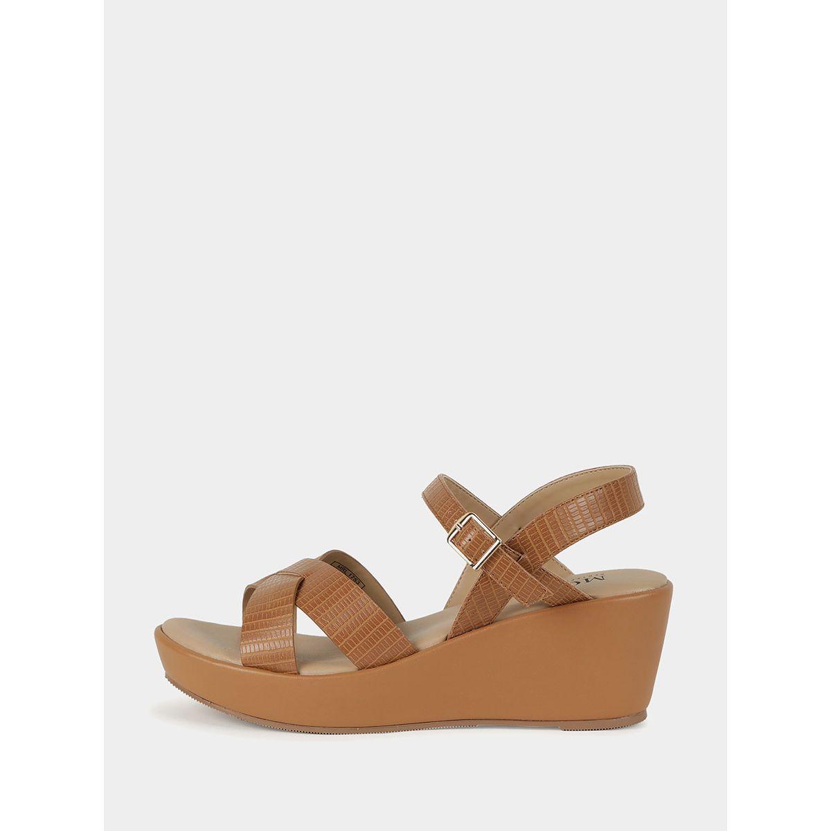 Animal Textured Ankle Strap Sandals-women-shoes-sandals-flats-image-3