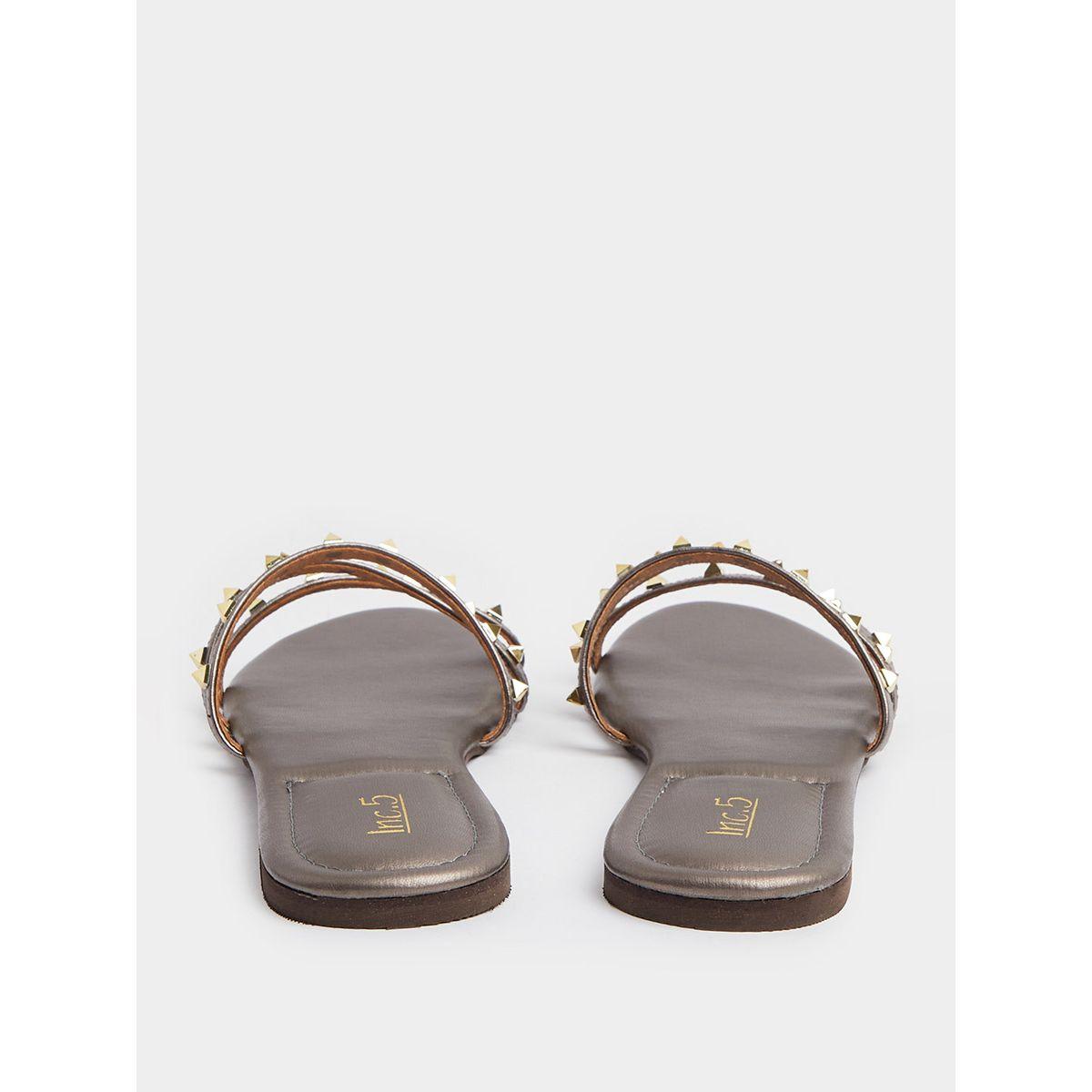 صندل فلات بسيور مطرزة من اي ان سي 5 -women-shoes-sandals-flats-image-3