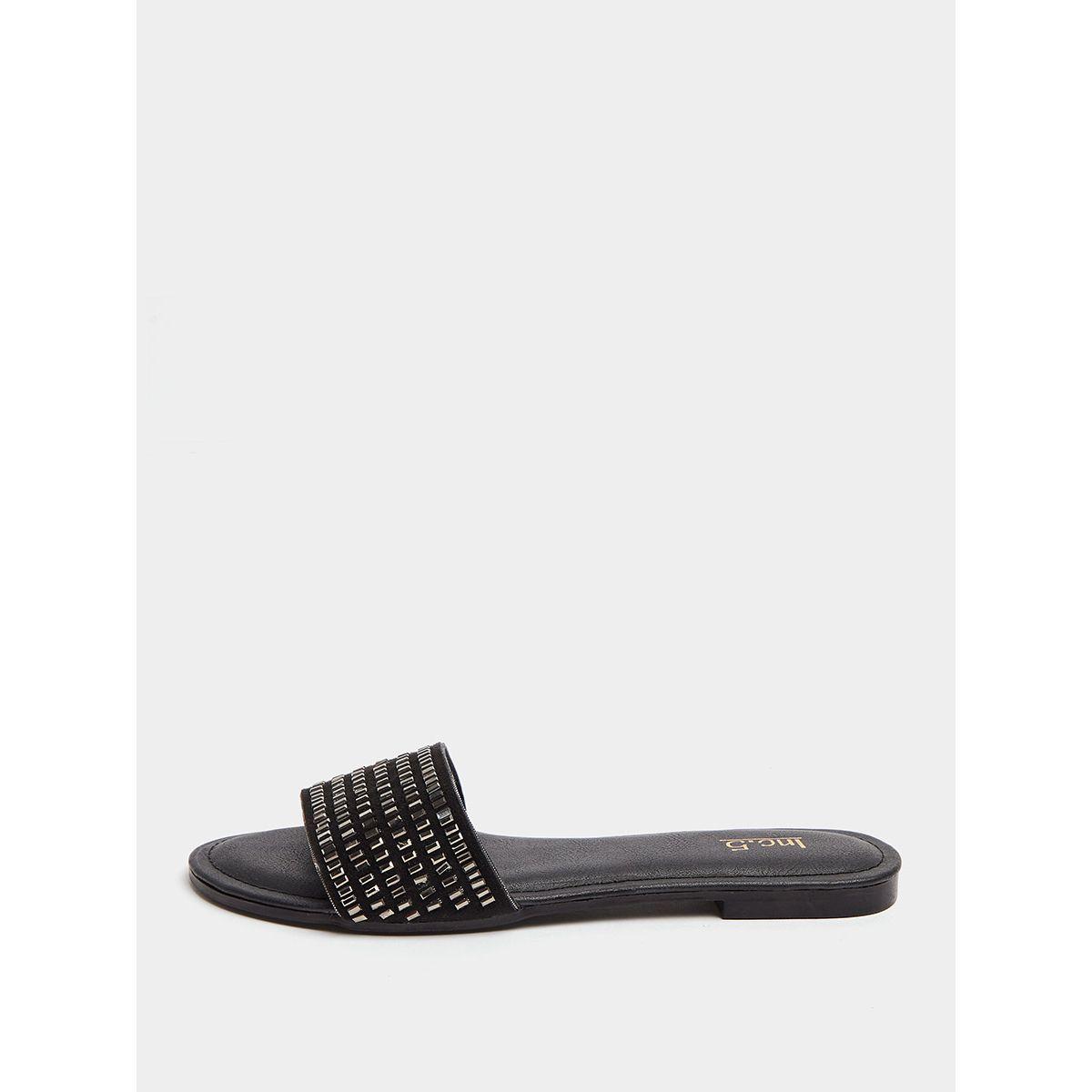 Studded Strap Open Toe Flat Sandals-women-shoes-sandals-flats-image-1