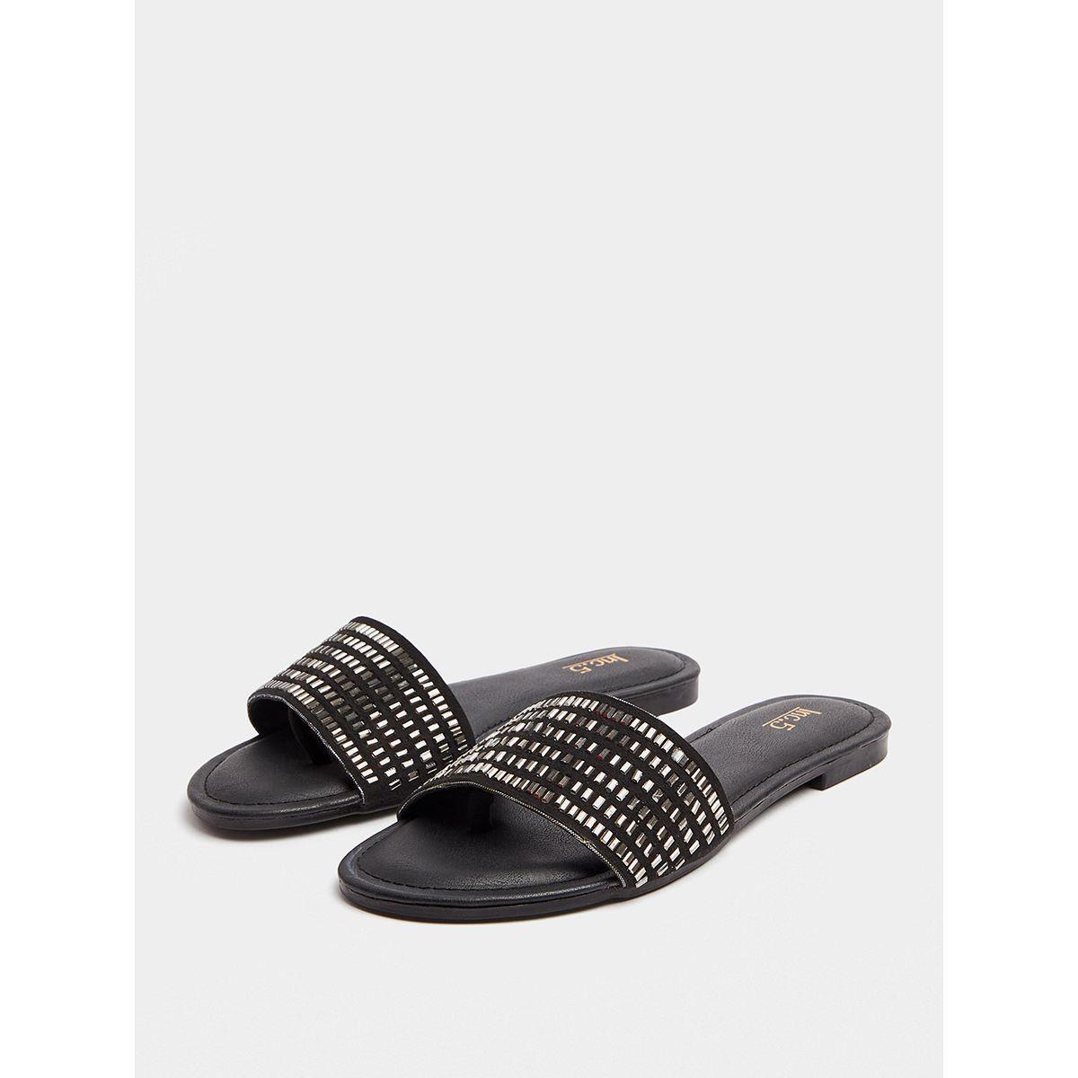 Studded Strap Open Toe Flat Sandals-women-shoes-sandals-flats-image-2