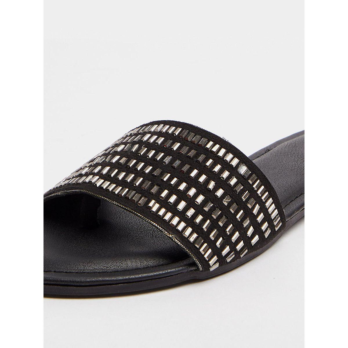 Studded Strap Open Toe Flat Sandals-women-shoes-sandals-flats-image-4