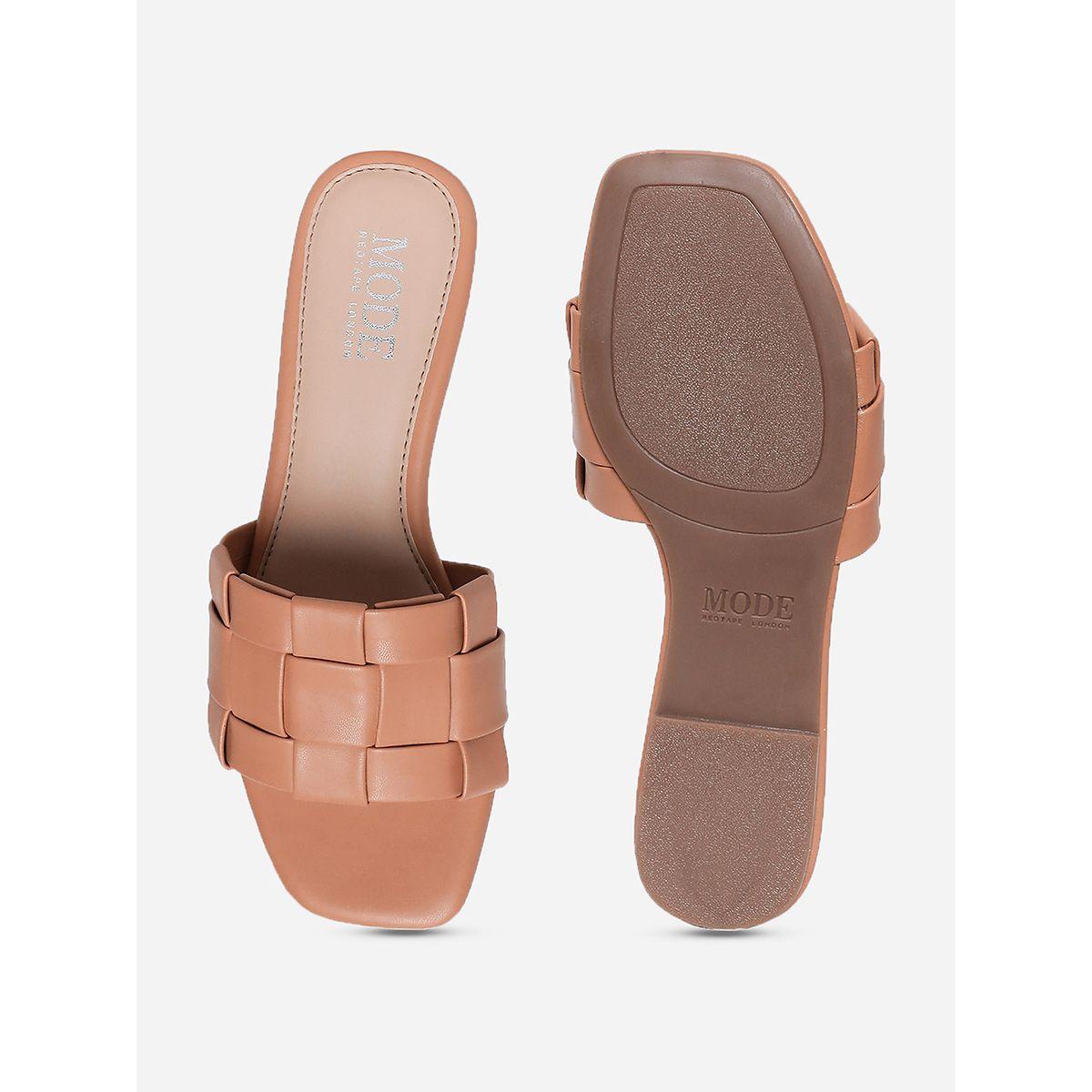 Checked Woven Detail Flat Sandal-women-shoes-sandals-flats-image-5