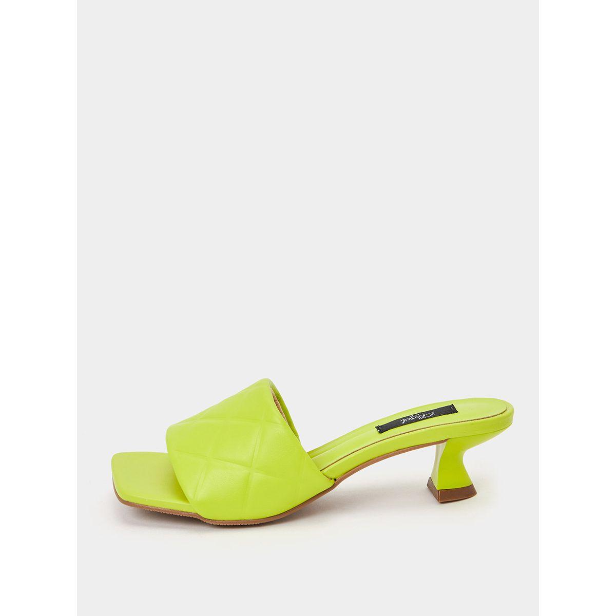 Styli Square Toe Quilted Kitten Heel Sandals-women-shoes-heels-image-1