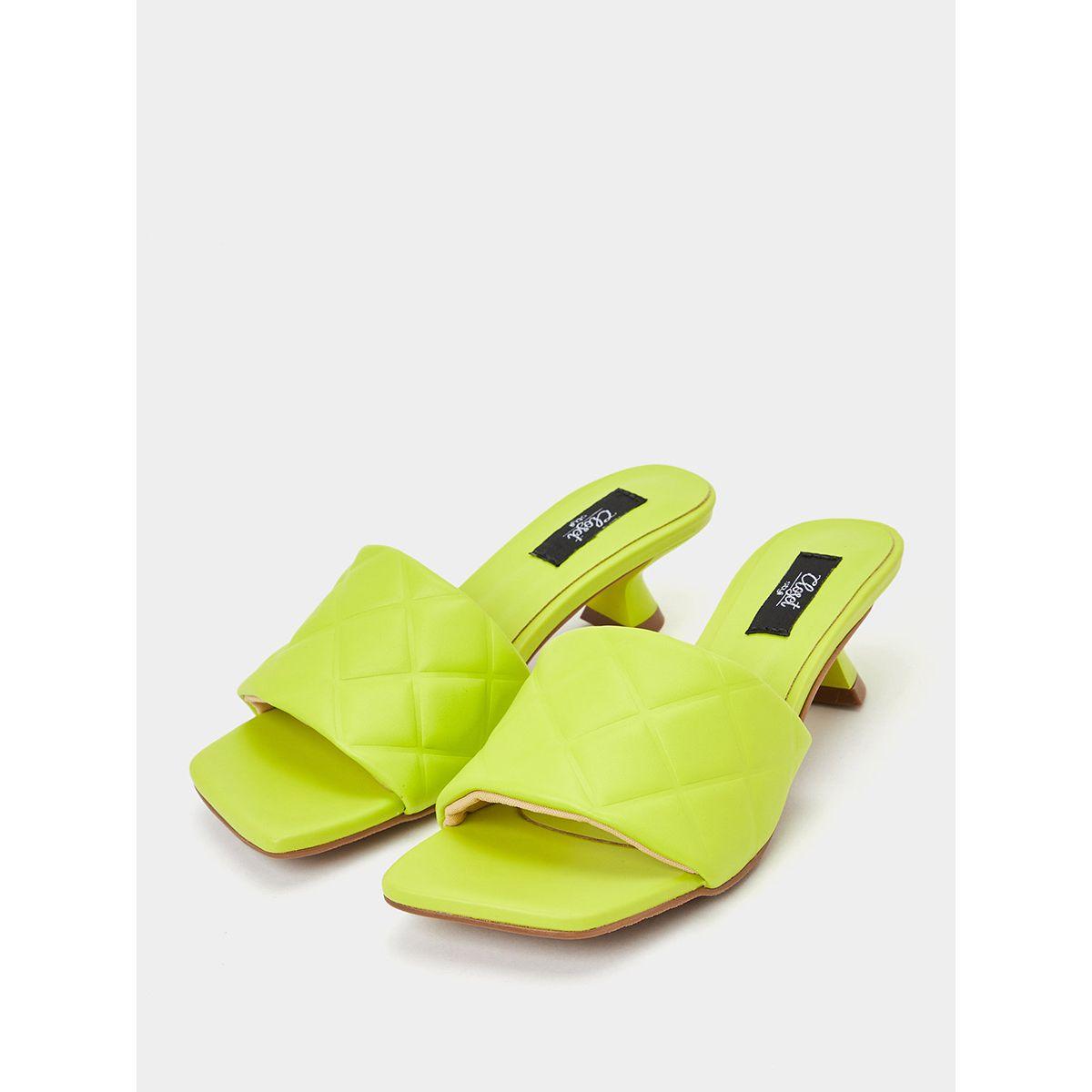 Styli Square Toe Quilted Kitten Heel Sandals-women-shoes-heels-image-2