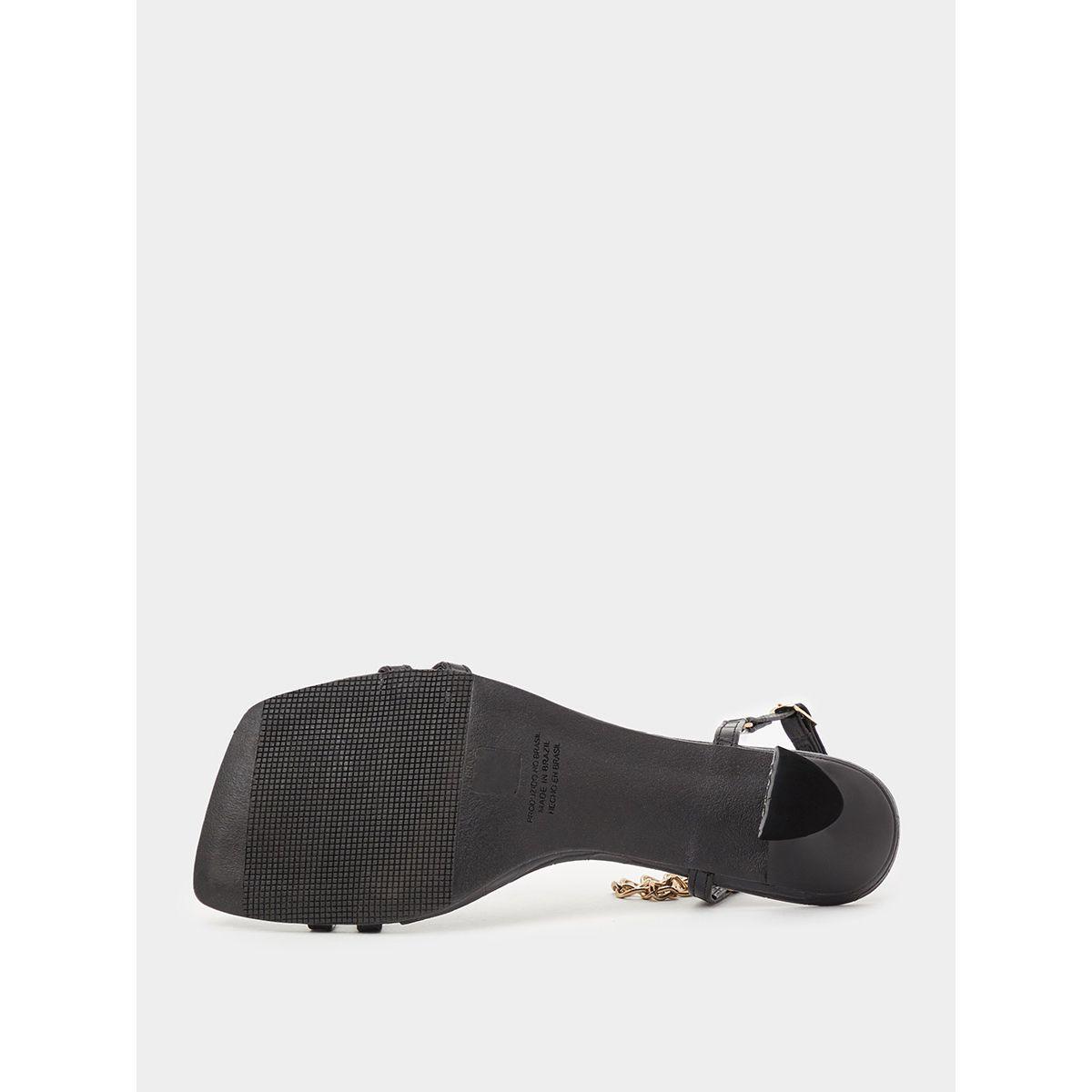 Styli Chain Detail Square Toe Kitten Heel Sandals-women-shoes-heels-image-6