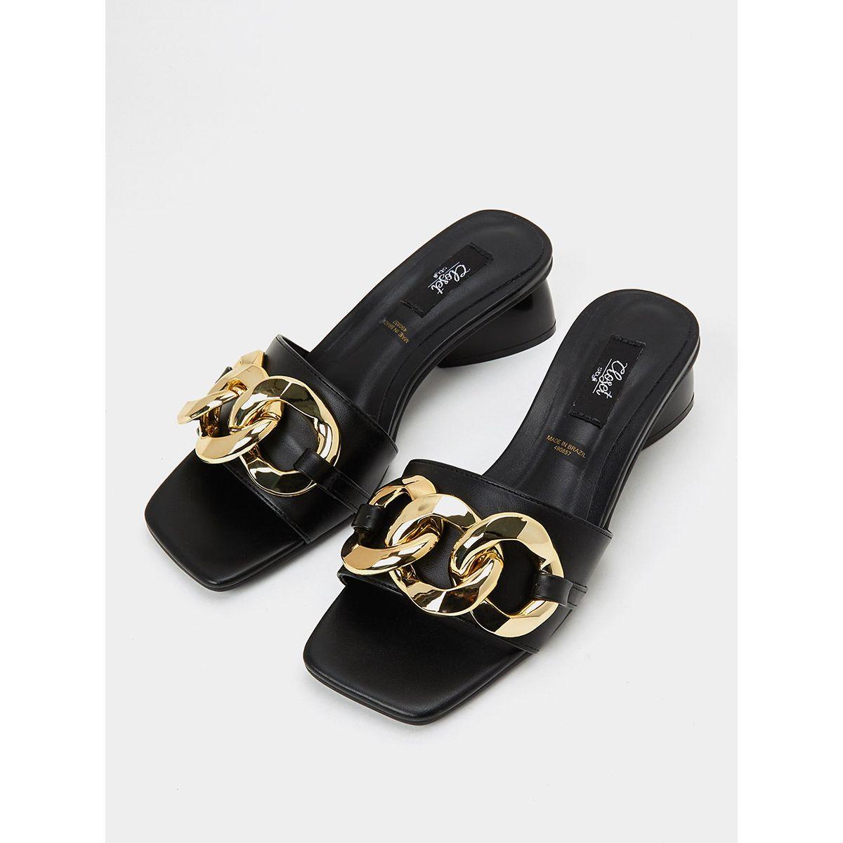 Styli Chain Detail Heel Mule Sandals-women-shoes-heels-image-2