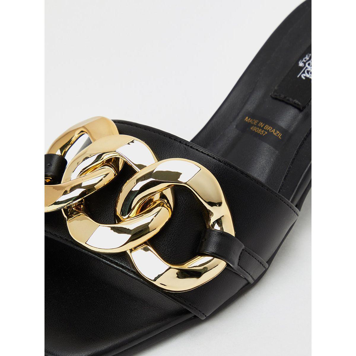 Styli Chain Detail Heel Mule Sandals-women-shoes-heels-image-4