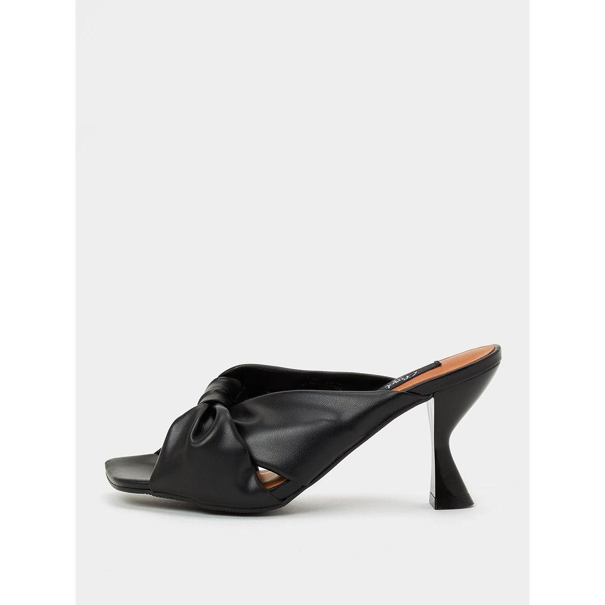 Styli Twisted Knot Detail Square Toe Heel Sandals-women-shoes-heels-image-1