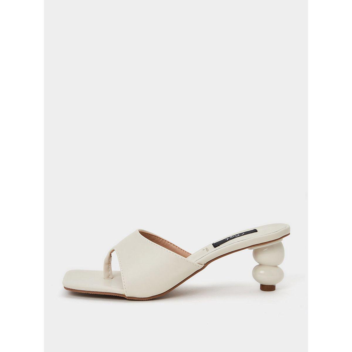Styli Square Toe Architectural Heel Sandals-women-shoes-heels-image-1