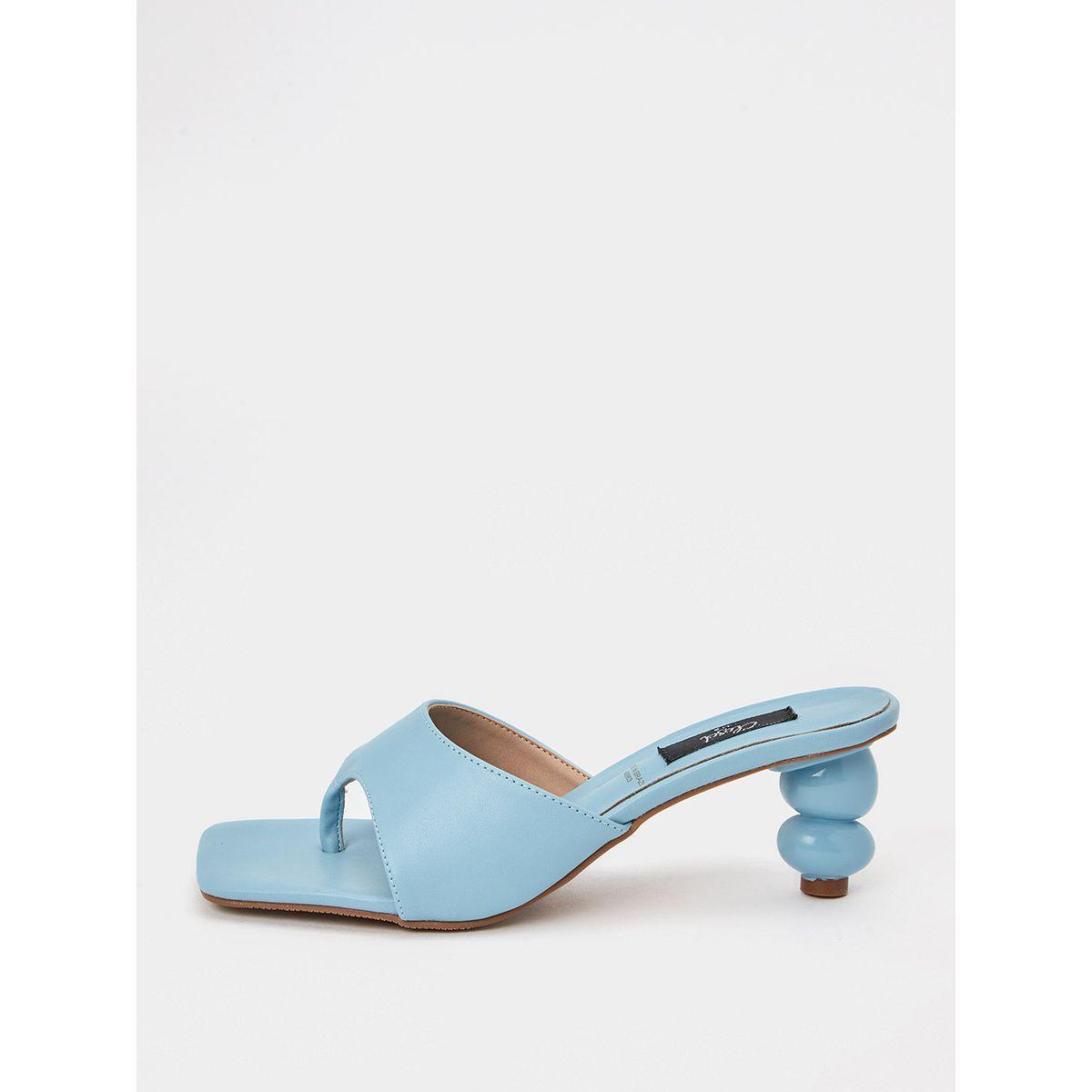 Styli Square Toe  Architectural Heel Sandals-women-shoes-heels-image-1