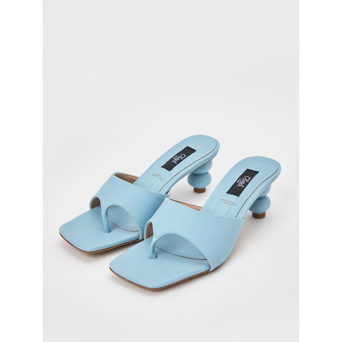 Styli Square Toe  Architectural Heel Sandals-women-shoes-heels-image-2