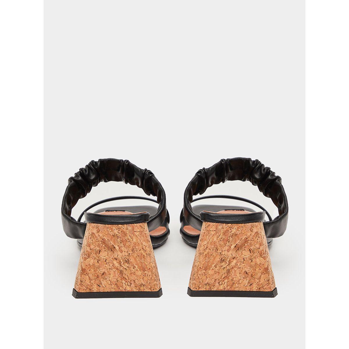 Styli Ruched Strap Cork Heel Sandals-women-shoes-heels-image-3