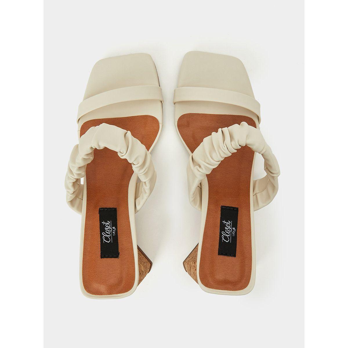 Styli Ruched Strap Cork Heel Sandals-women-shoes-heels-image-5