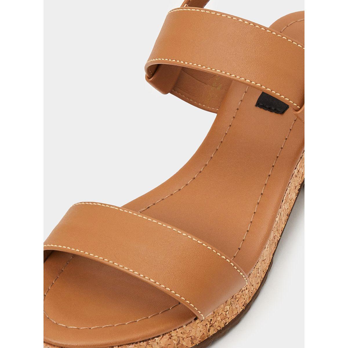 Styli Cork Heel  Buckle Strap Sandals-women-shoes-heels-image-4