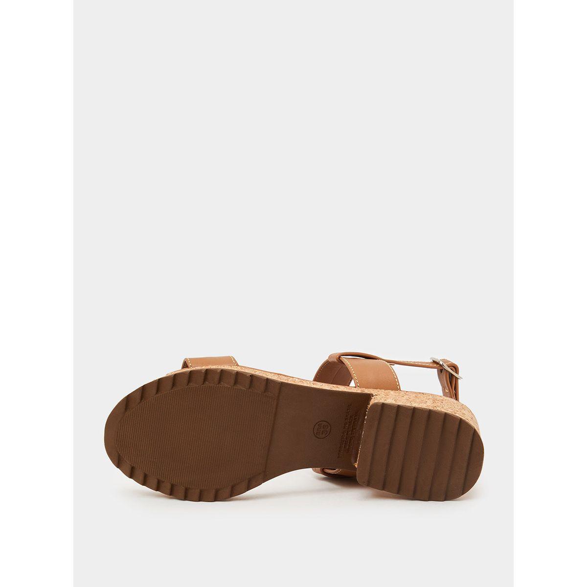 Styli Cork Heel  Buckle Strap Sandals-women-shoes-heels-image-6
