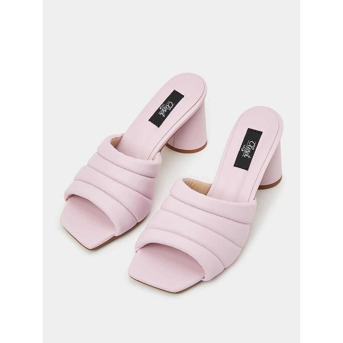 Styli Padded Square Toe Flared Heel Sandals-women-shoes-heels-image-2