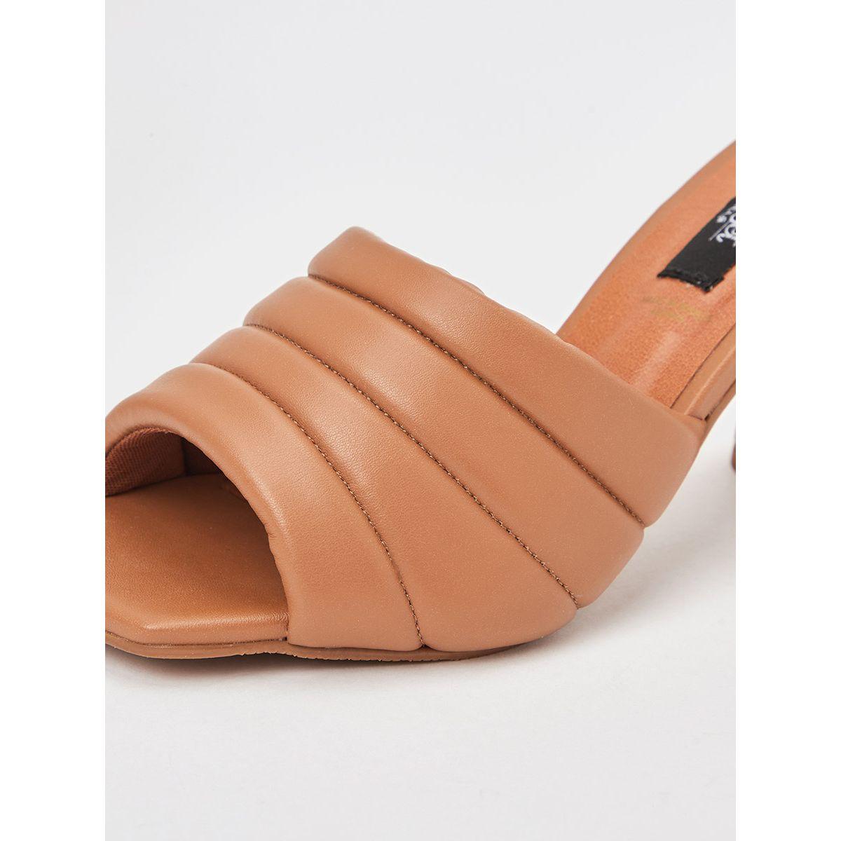 Styli Padded Square Toe Flared Heel Sandals-women-shoes-heels-image-4