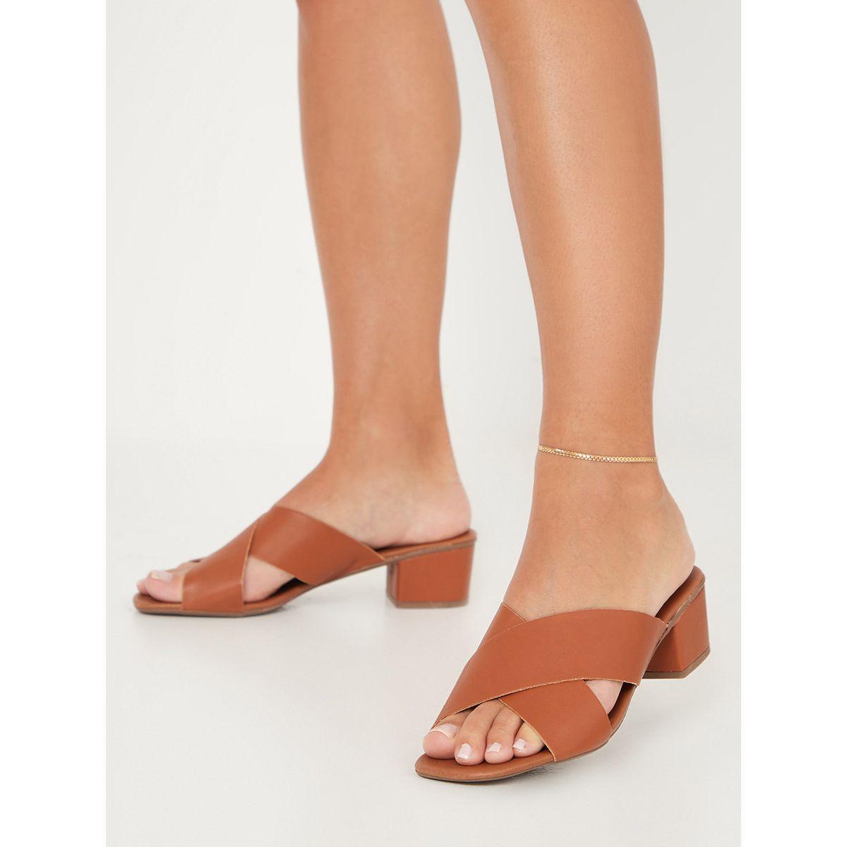 Styli Cross Band Block Heel Mule Sandals-women-shoes-heels-image-6