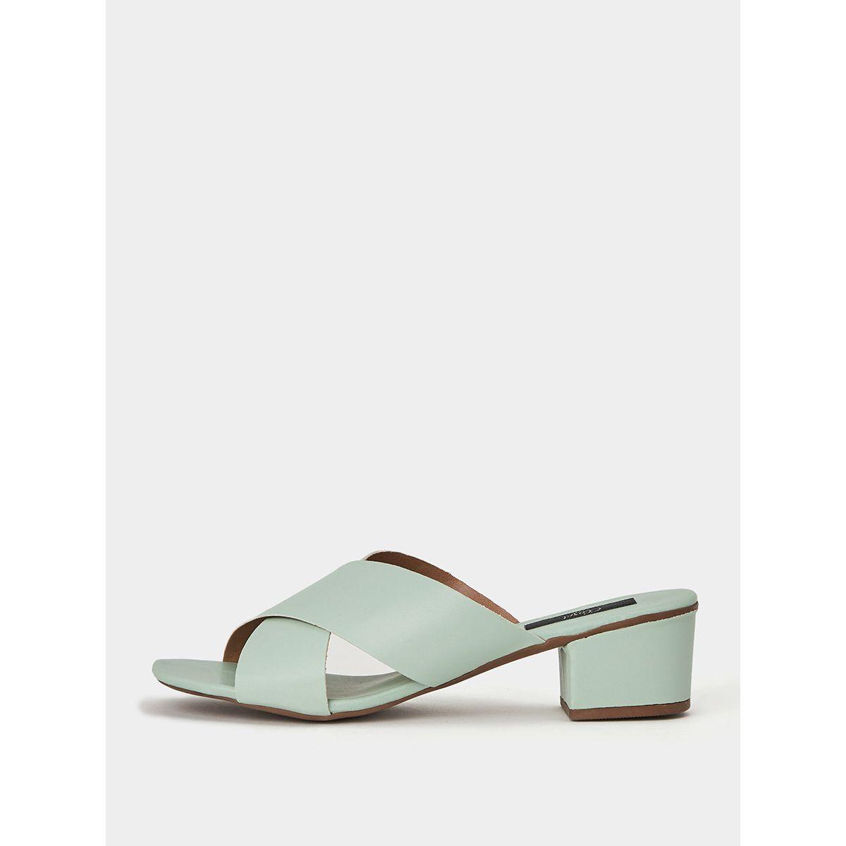 Styli Cross Band Block Heel Mule Sandals-women-shoes-heels-image-1