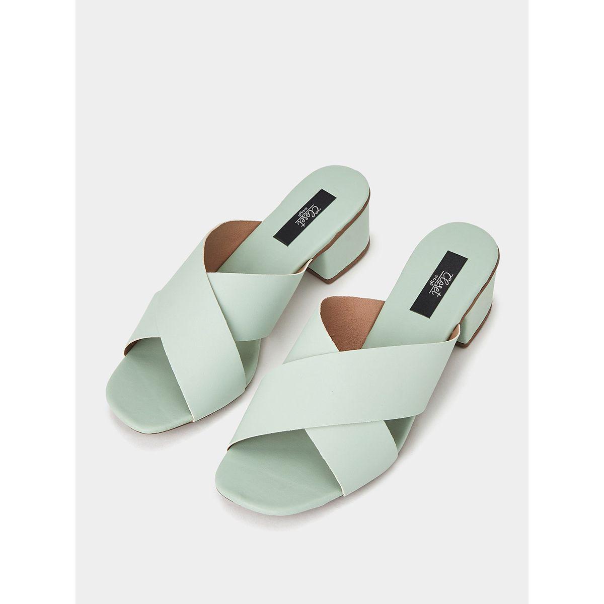 Styli Cross Band Block Heel Mule Sandals-women-shoes-heels-image-2