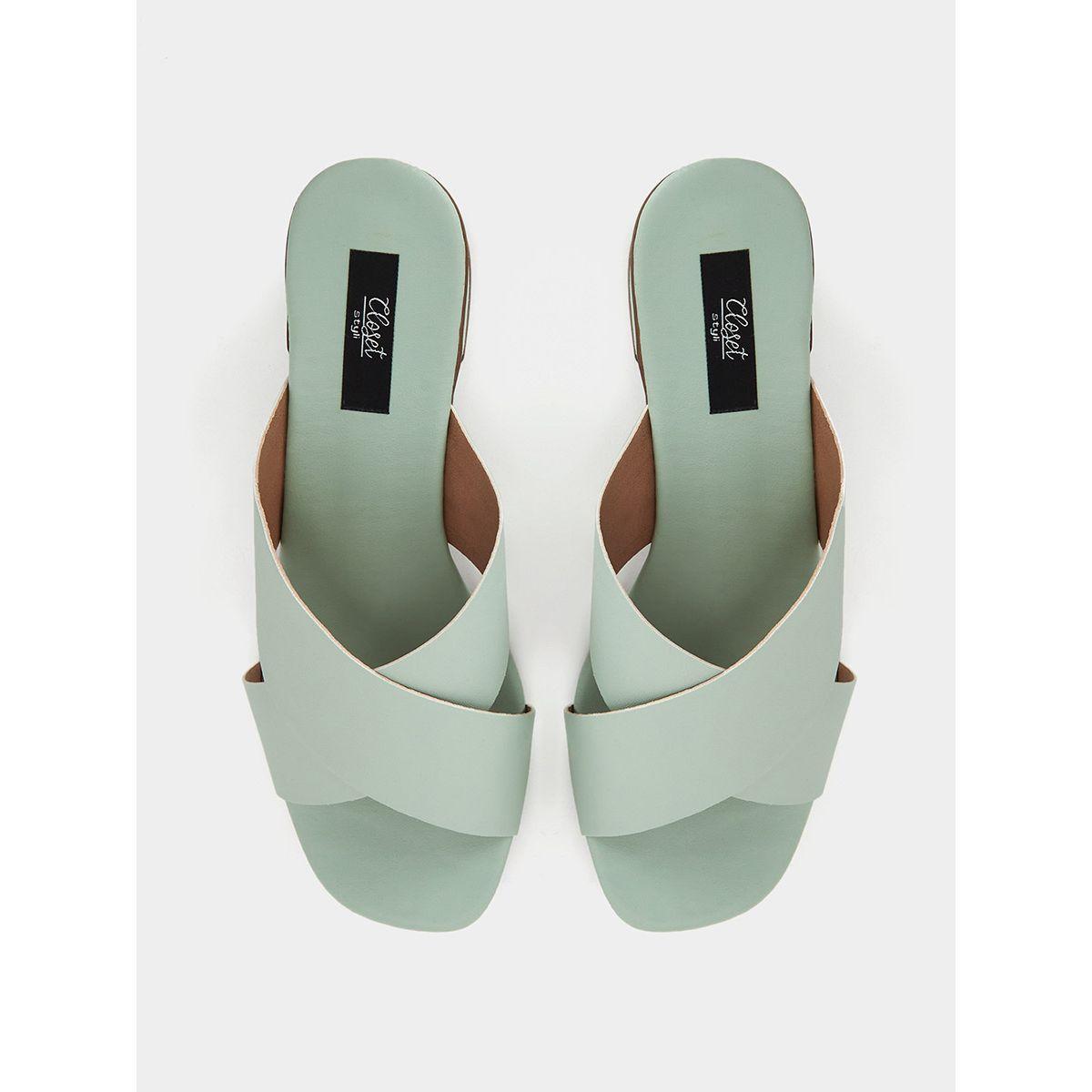 Styli Cross Band Block Heel Mule Sandals-women-shoes-heels-image-5