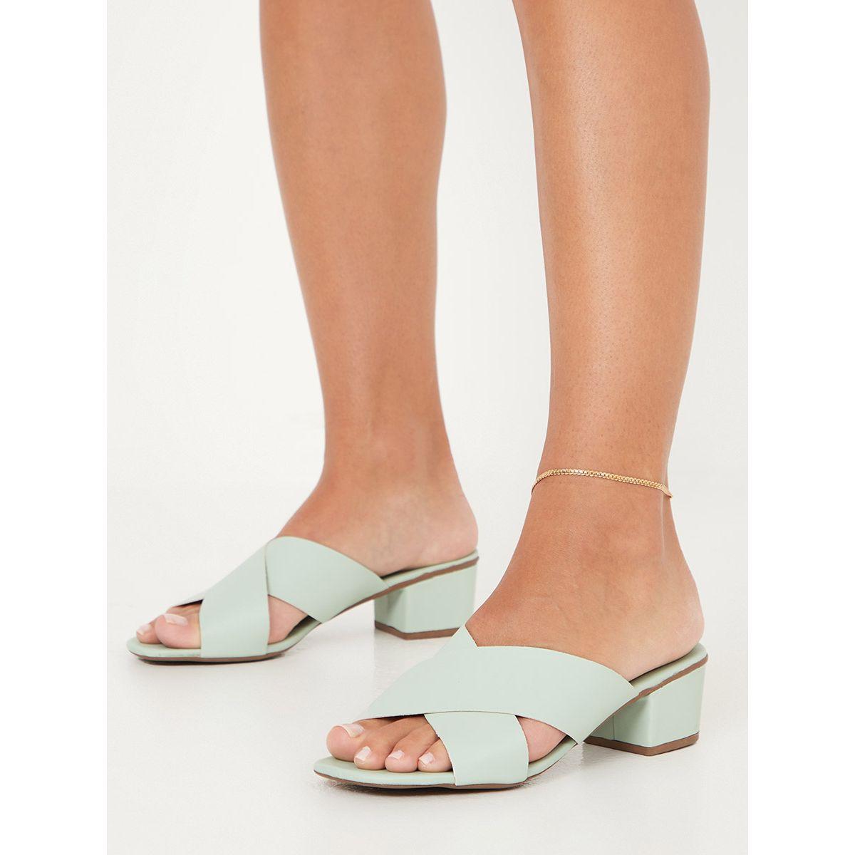 Styli Cross Band Block Heel Mule Sandals-women-shoes-heels-image-7