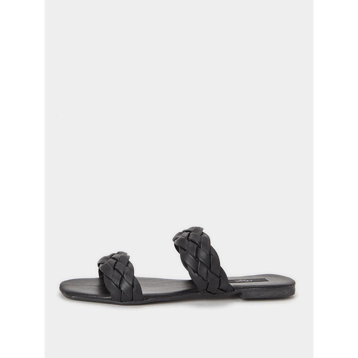 Styli Braided Double Strap Sandals-women-shoes-sandals-flats-image-1