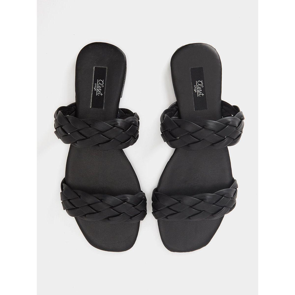 Styli Braided Double Strap Sandals-women-shoes-sandals-flats-image-5