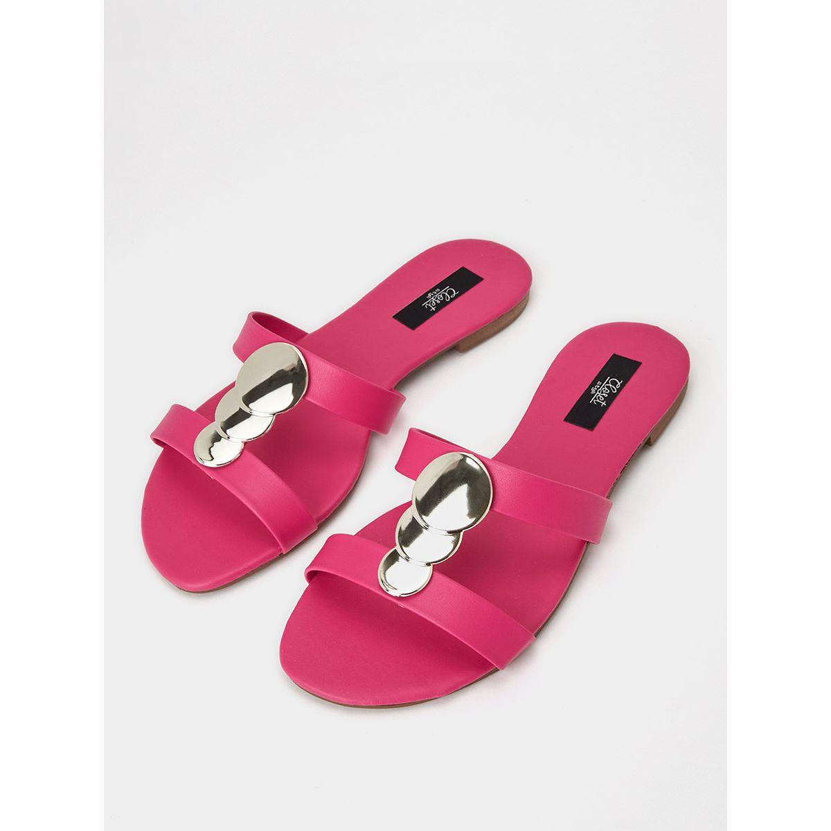 Styli Embellished Double Strap Flat Sandals-women-shoes-sandals-flats-image-2