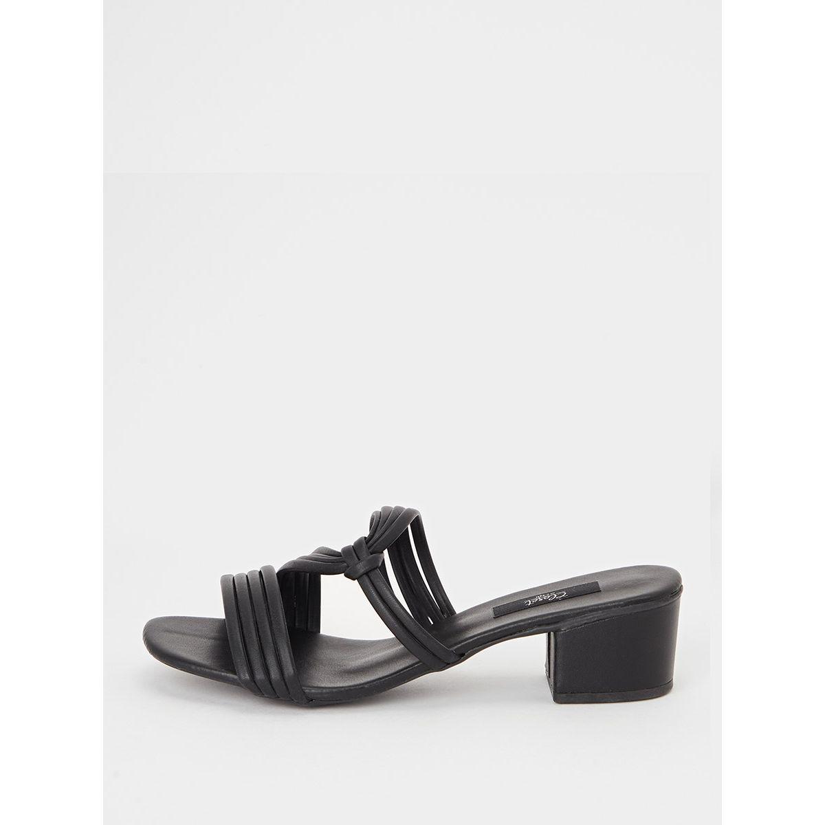 Styli Knot Strap Detail Block Heel Sandals-women-shoes-heels-image-1