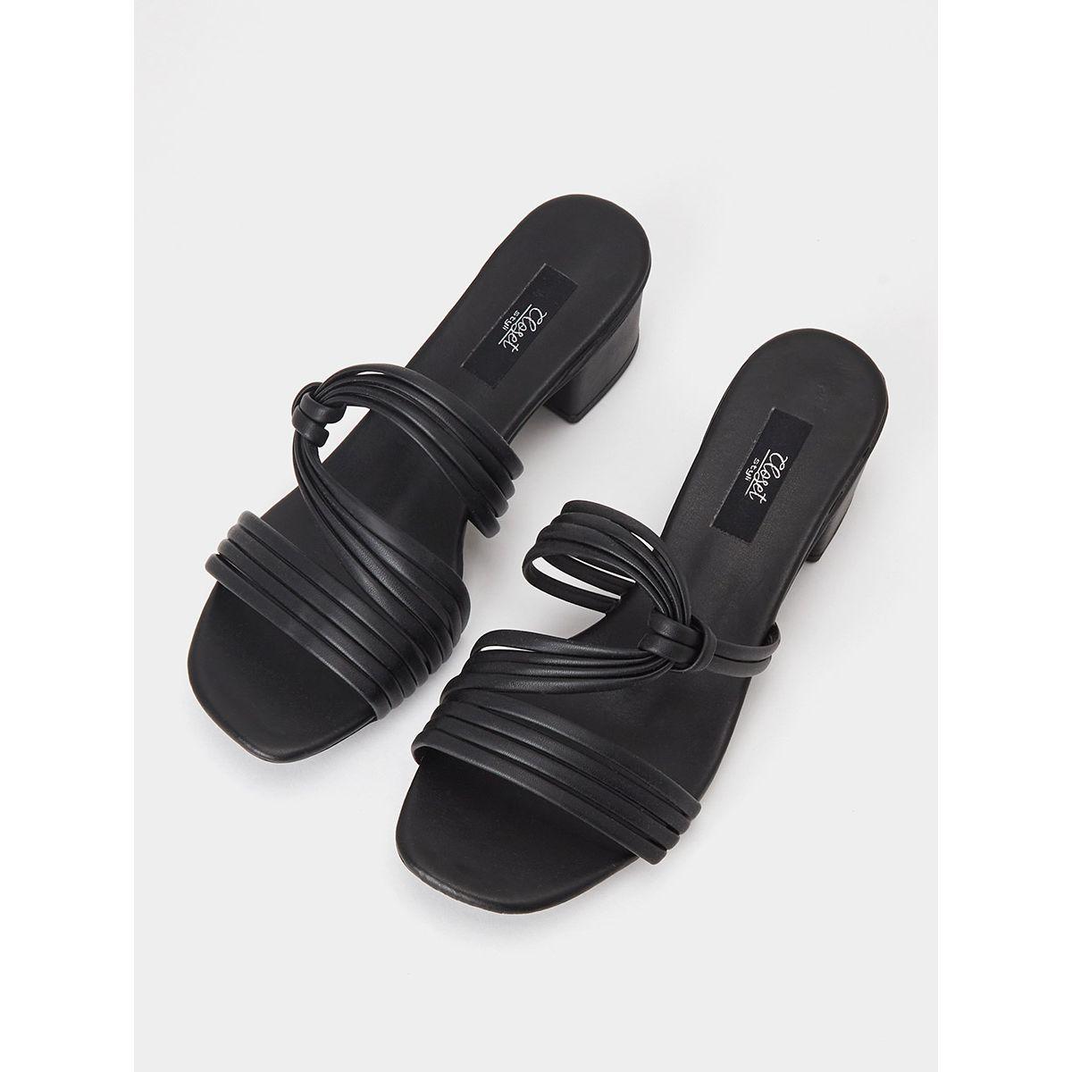 Styli Knot Strap Detail Block Heel Sandals-women-shoes-heels-image-2