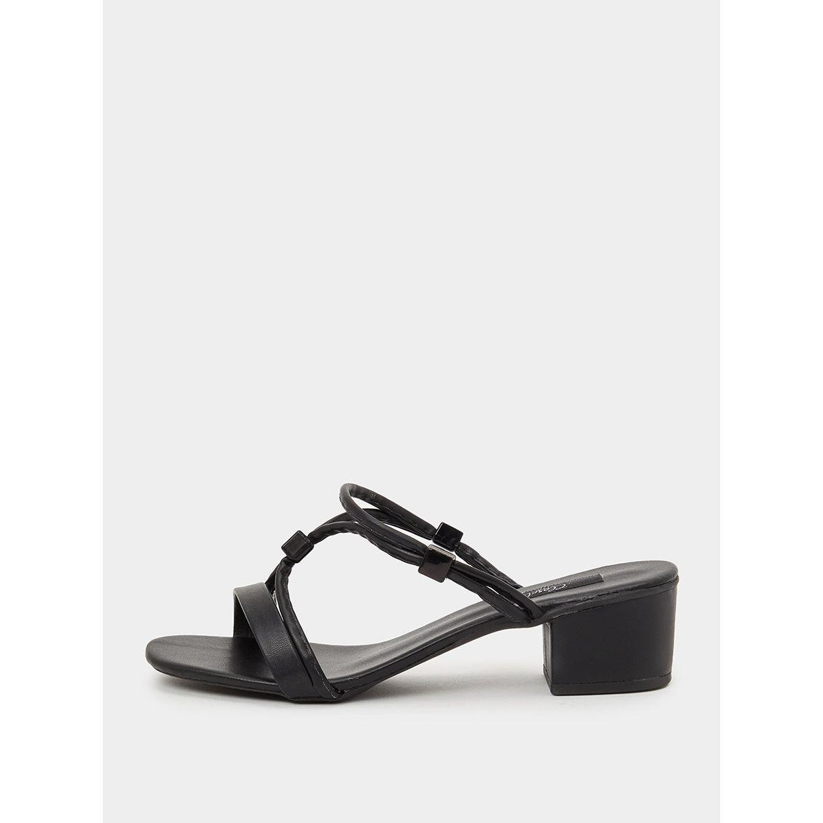 Styli Strap Detail Block Heel Mule Sandals-women-shoes-heels-image-1