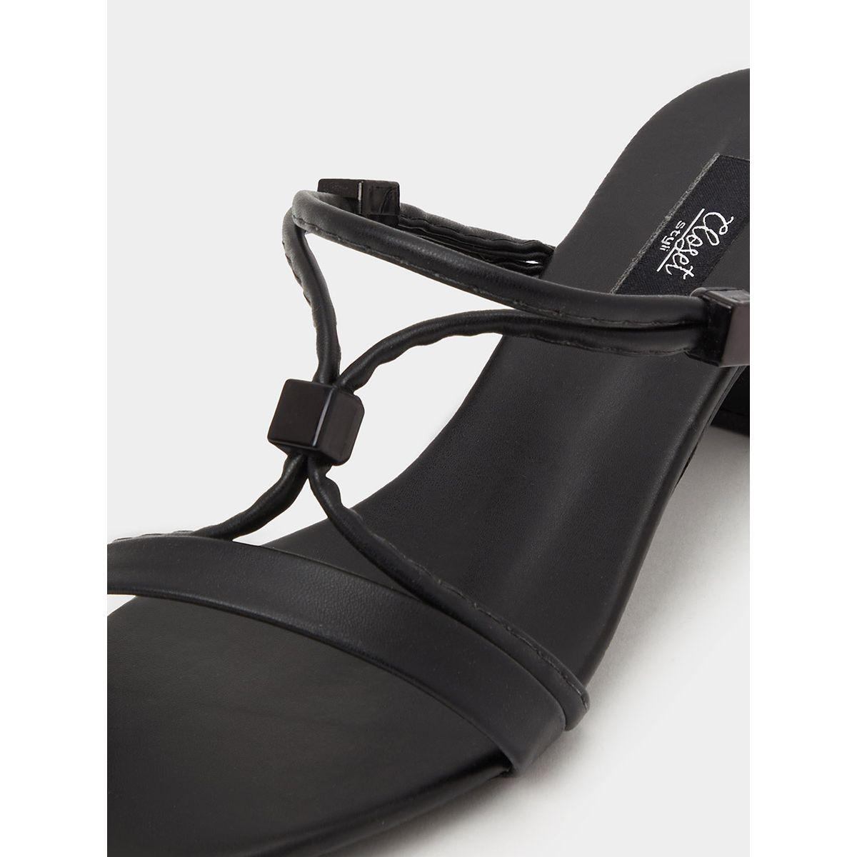 Styli Strap Detail Block Heel Mule Sandals-women-shoes-heels-image-4