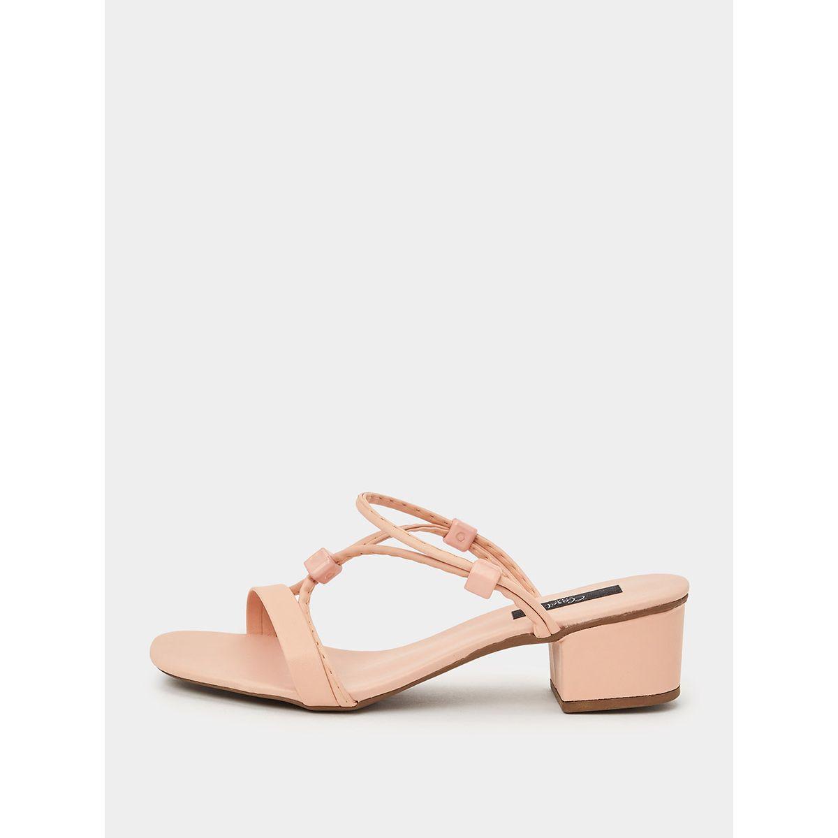 Styli Strap Detail Block Heel Mule Sandals-women-shoes-heels-image-1