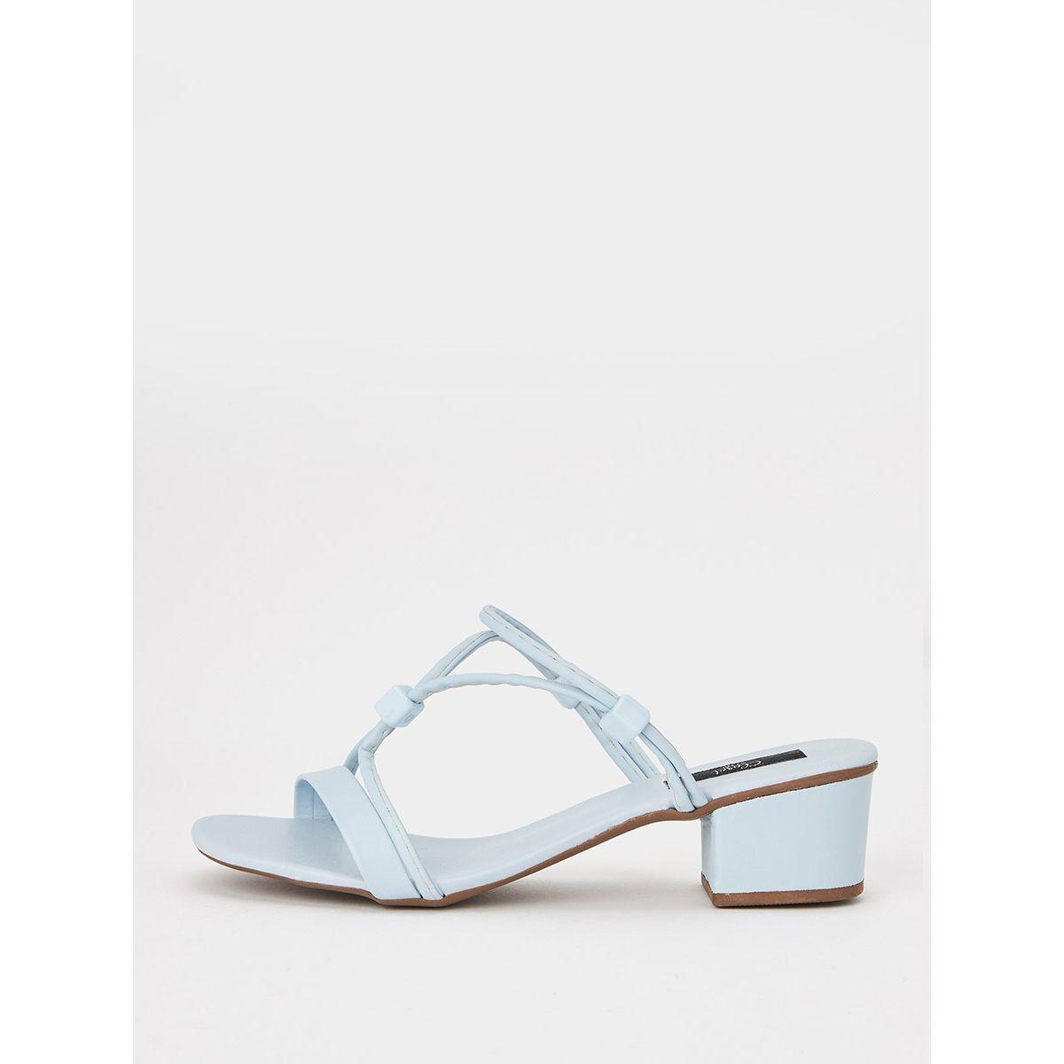 Styli Strap Detail Block Heel Mule Sandals-women-shoes-heels-image-1