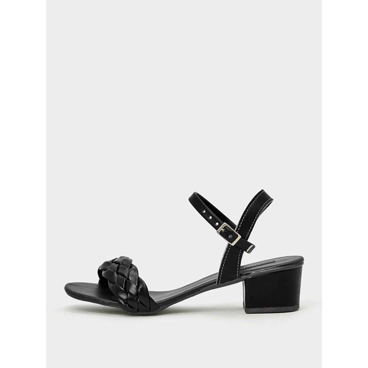 Styli Braided Block Heel Slingback Sandals-women-shoes-heels-image-1