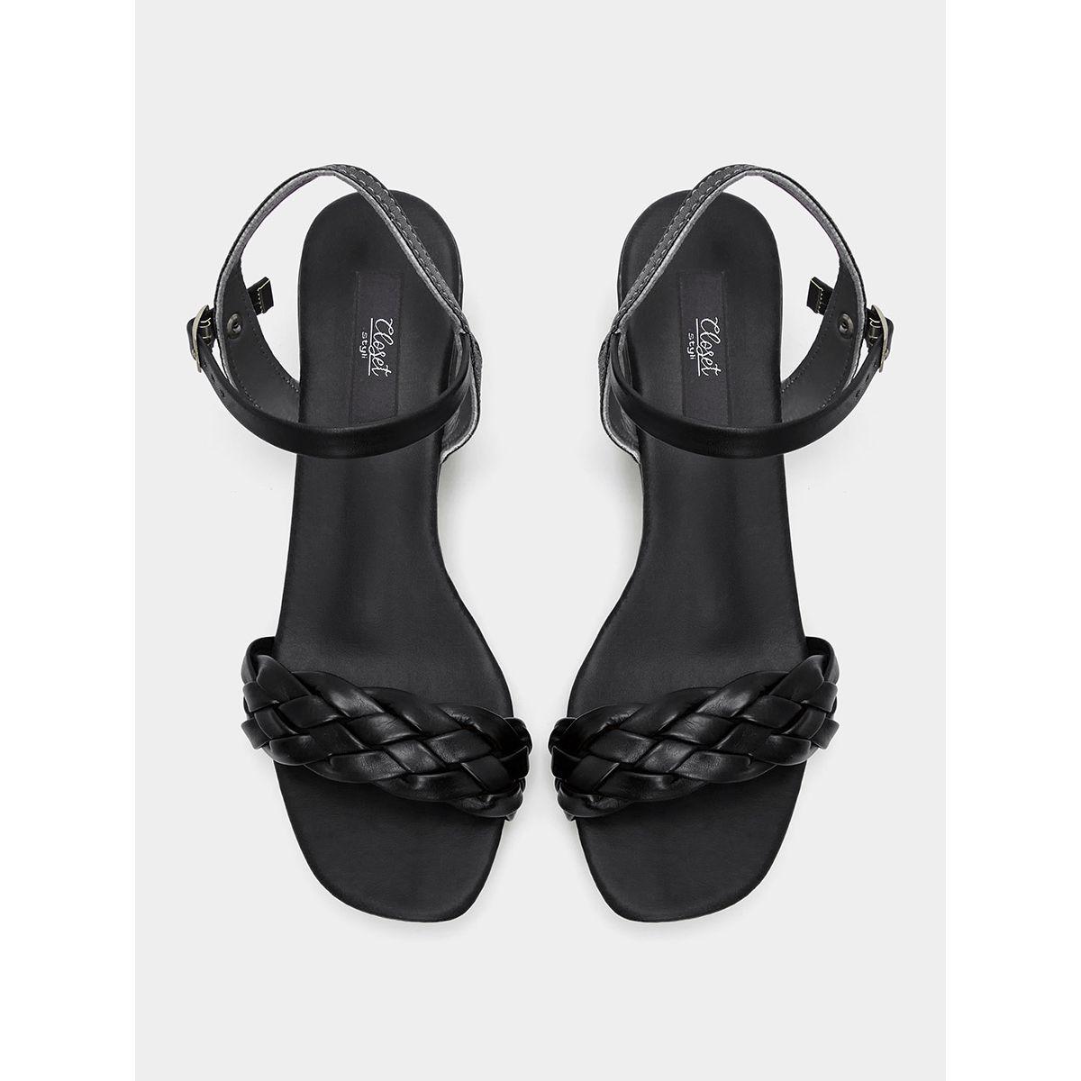 Styli Braided Block Heel Slingback Sandals-women-shoes-heels-image-5