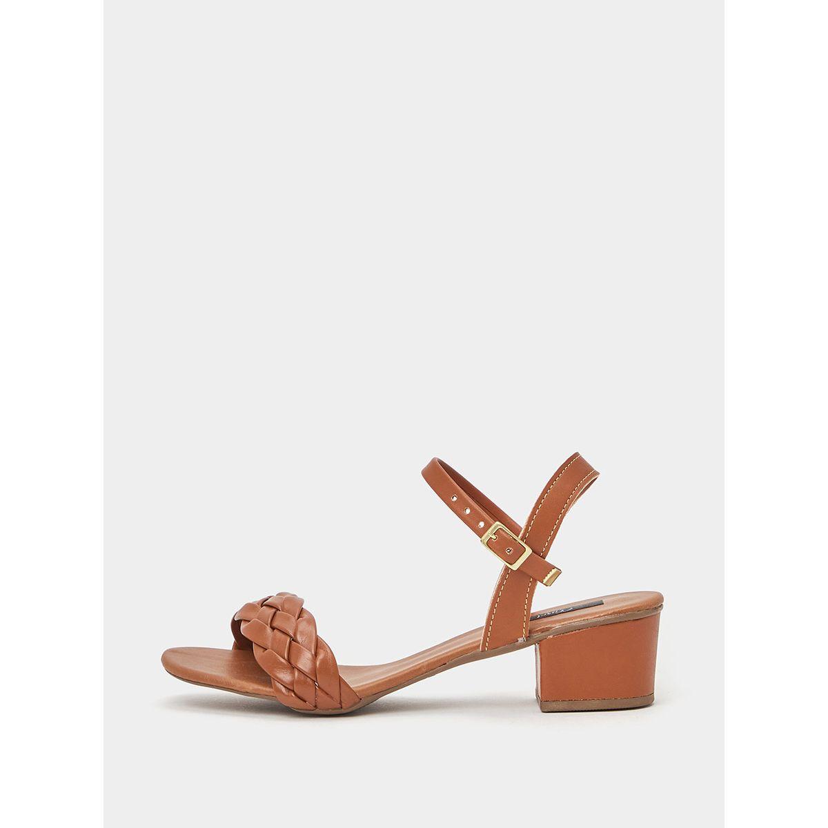 Styli Braided Block Heel Slingback Sandals-women-shoes-heels-image-1