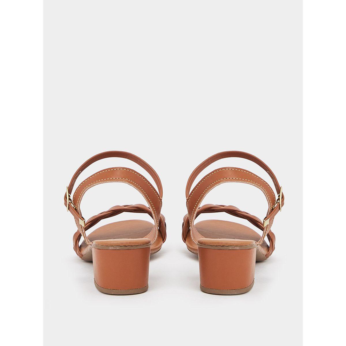 Styli Braided Block Heel Slingback Sandals-women-shoes-heels-image-3