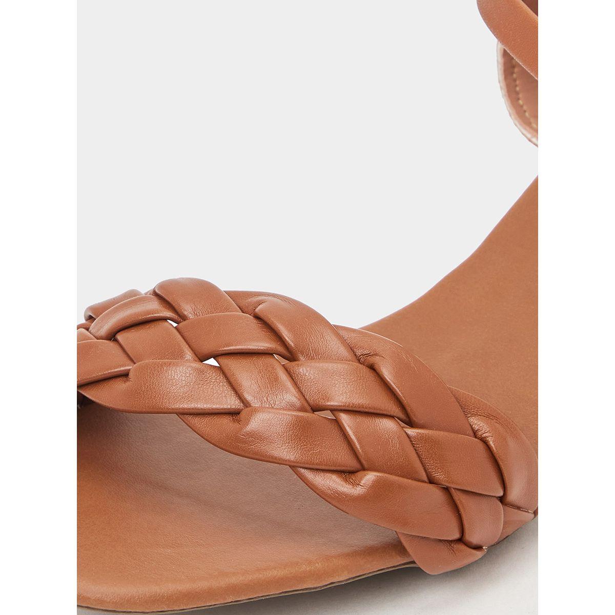 Styli Braided Block Heel Slingback Sandals-women-shoes-heels-image-4