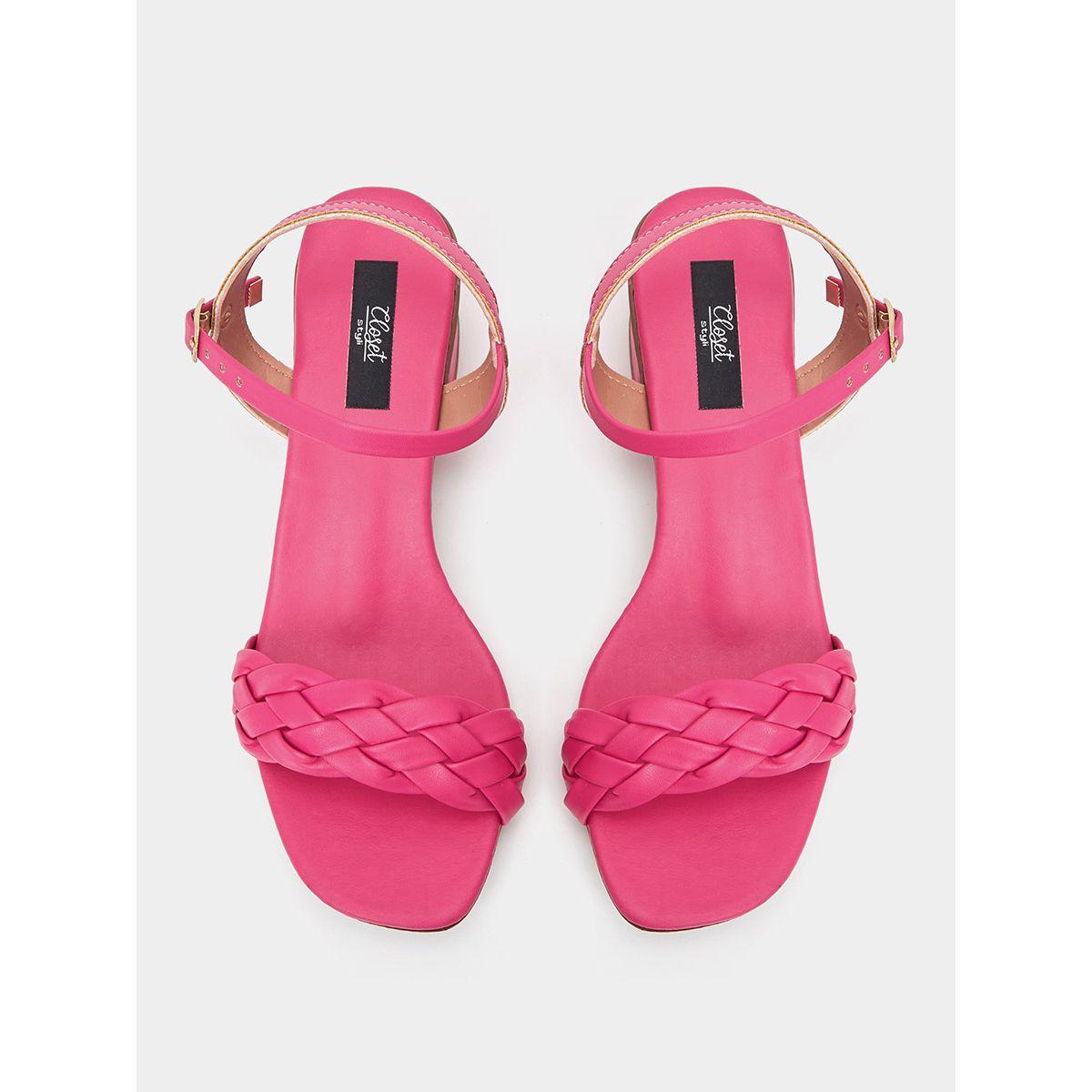 Styli Braided Block Heel Slingback Sandals-women-shoes-heels-image-5