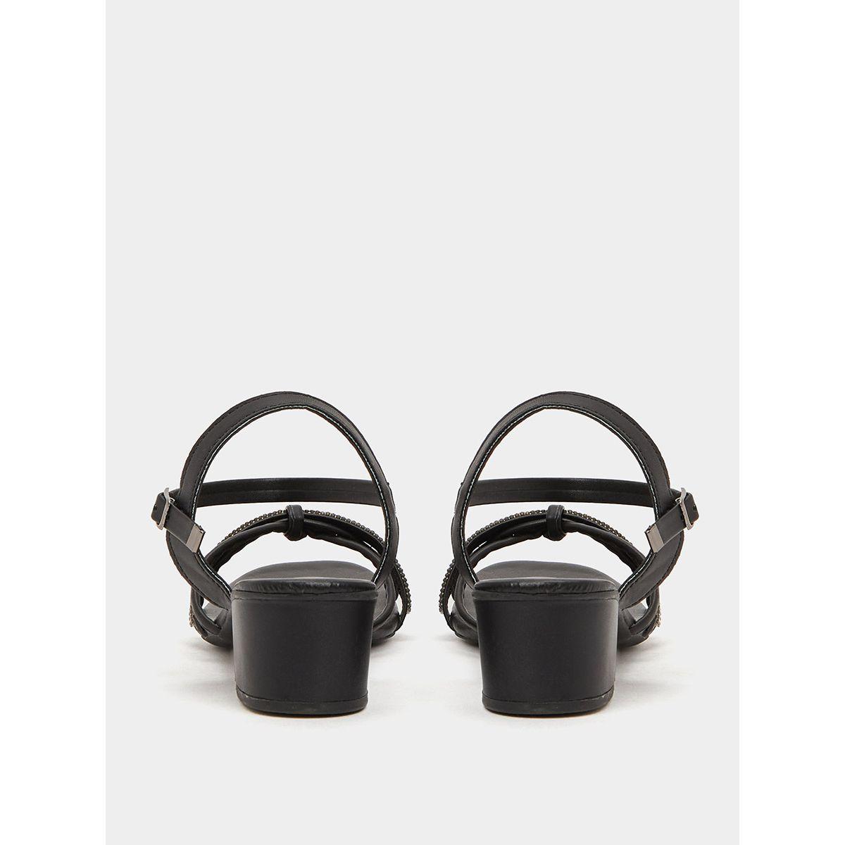 Styli Embellished Detail Block Heel Sandals-women-shoes-heels-image-3