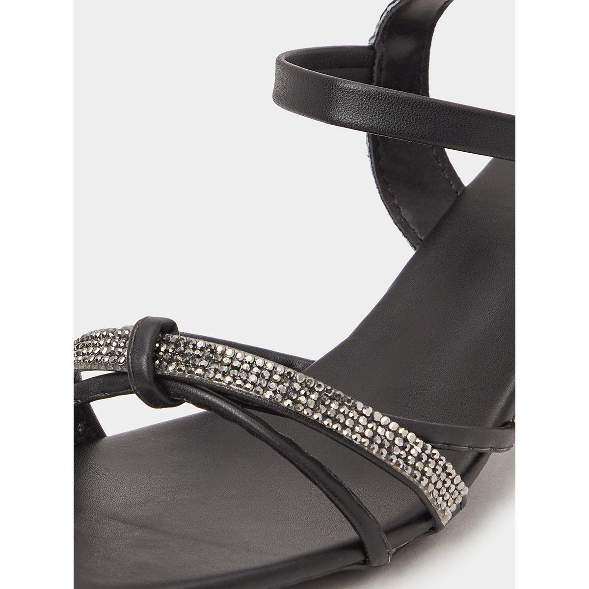Styli Embellished Detail Block Heel Sandals-women-shoes-heels-image-4