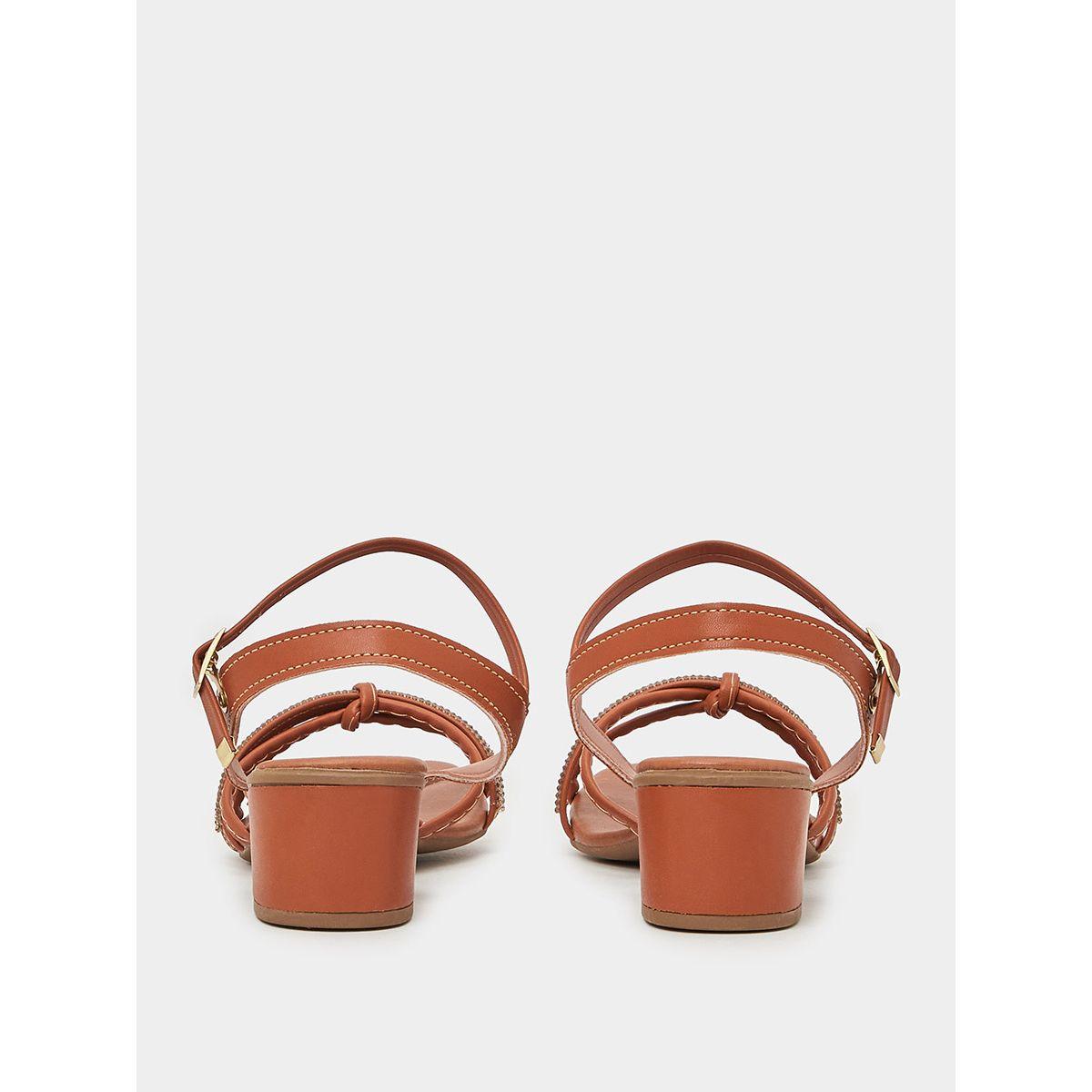 Styli Embellished Detail Block Heel Sandals-women-shoes-heels-image-3