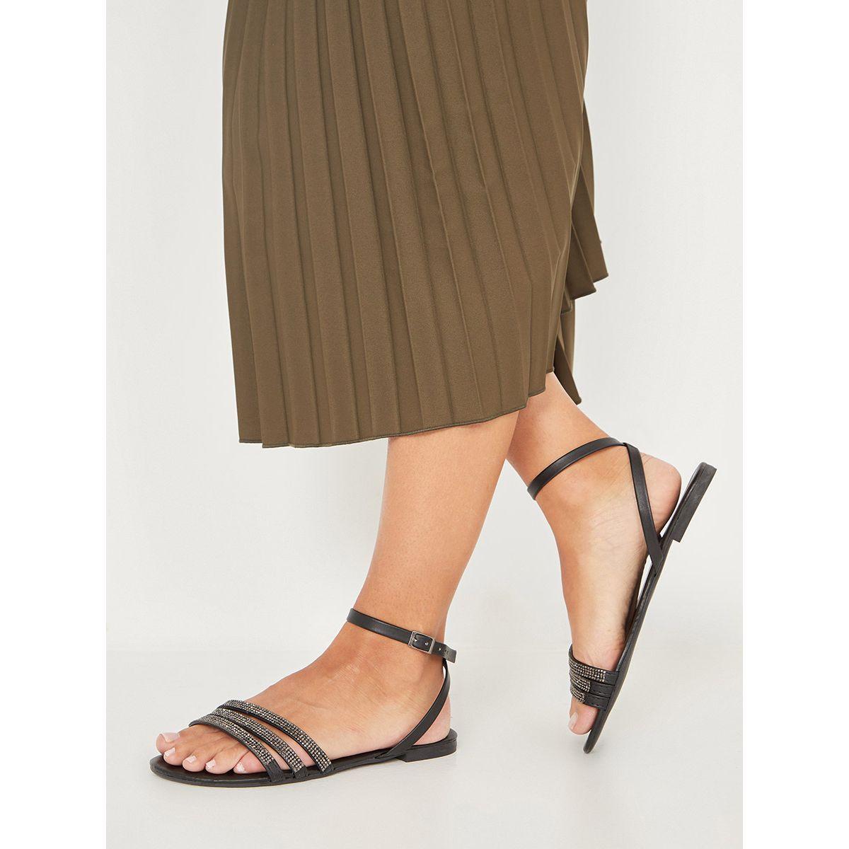 صندل فلات بسيور بطول الكاحل من ستايلي-women-shoes-sandals-flats-image-7