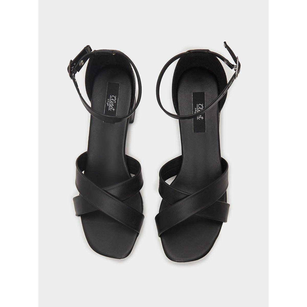 Styli Cross Band Ankle Strap Sandals-women-shoes-heels-image-5