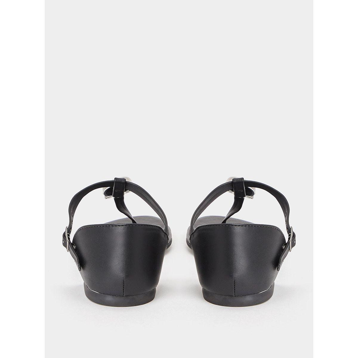 Styli Embellished Stone Detail T-Strap Sandals-women-shoes-sandals-flats-image-3